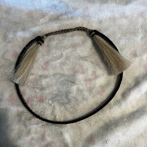 Black and Tan Braided horse hair hat band